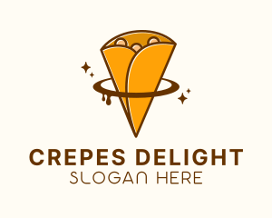 Chocolate Crepe Dessert  logo design