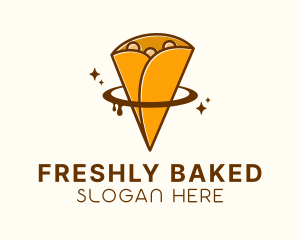 Chocolate Crepe Dessert  logo design