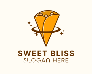 Chocolate Crepe Dessert  logo design