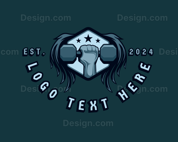 Gym Dumbell Fitness Logo