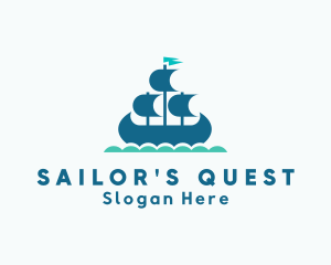 Sea Sailing Carrack logo design