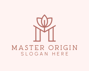 Floral Lotus Letter M logo design