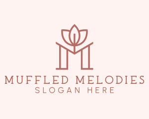 Floral Lotus Letter M logo design