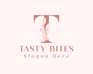 Elegant Leaves Letter T logo design