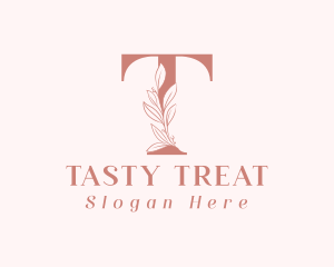 Elegant Leaves Letter T logo design