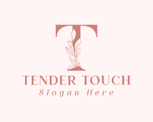 Elegant Leaves Letter T logo design