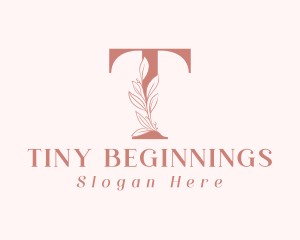 Elegant Leaves Letter T logo design