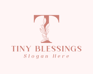 Elegant Leaves Letter T logo design