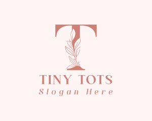 Elegant Leaves Letter T logo design