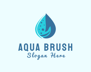 Water Droplet Hand logo design