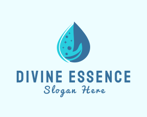 Water Droplet Hand logo design