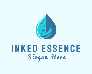 Water Droplet Hand logo design