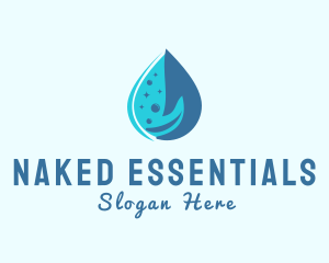 Water Droplet Hand logo design