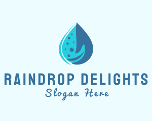 Water Droplet Hand logo design