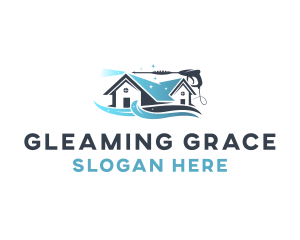 Pressure Washer Clean Sparkle logo design