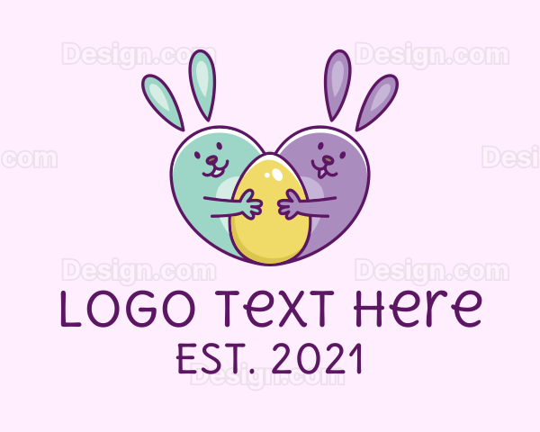 Cute Easter Bunnies Logo