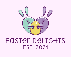 Cute Easter Bunnies  logo design