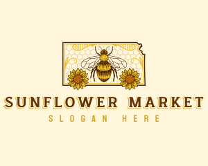 Kansas Bee Sunflower logo design