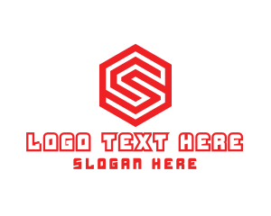 Maze Ploygon Hexagon Letter S logo