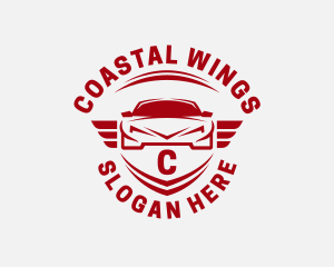 Car Wings Shield logo design