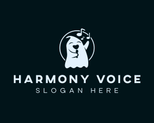 Singing Spooky Ghost logo design