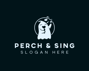 Singing Spooky Ghost logo design