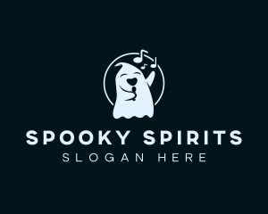 Singing Spooky Ghost logo design