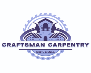 Hammer Carpenter Carpentry logo design