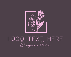 Feminine Fingernail Flower logo