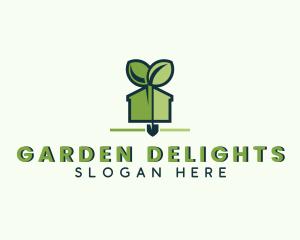 Shovel Greenhouse Plant logo design