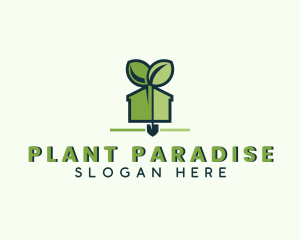 Shovel Greenhouse Plant logo design