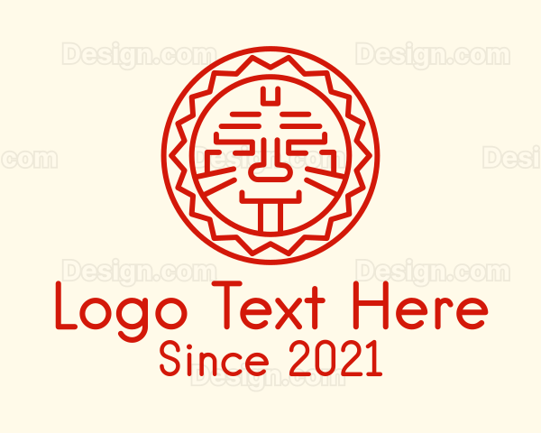 Aztec Tribal Sun Logo