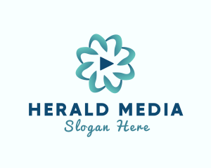 Gradient Media Flower logo design