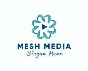 Gradient Media Flower logo design