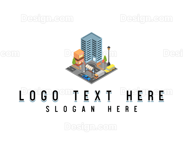 Isometric City Building Logo