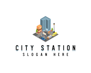 Isometric City Building logo design