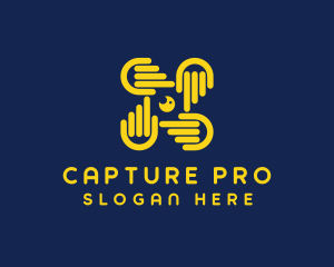 Yellow Hand Camera  logo design