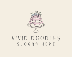 Floral Cake Bakery logo design