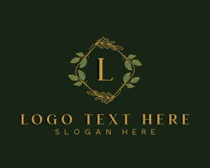 Ornamental Leaf Wreath logo