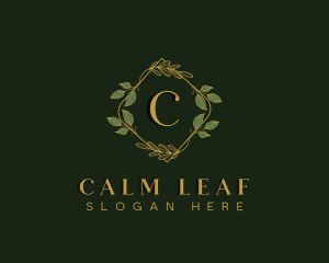 Ornamental Leaf Wreath logo design