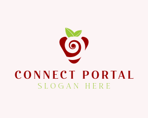 Fresh Strawberry Spiral logo design