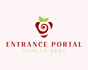 Fresh Strawberry Spiral logo design