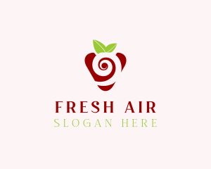 Fresh Strawberry Spiral logo design