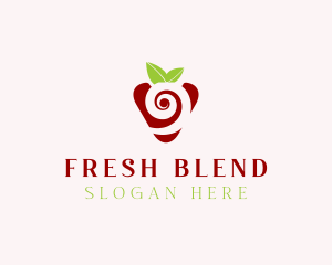 Fresh Strawberry Spiral logo design