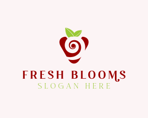 Fresh Strawberry Spiral logo design