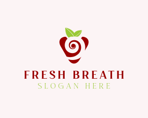 Fresh Strawberry Spiral logo design