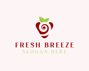 Fresh Strawberry Spiral logo design