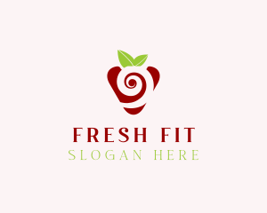 Fresh Strawberry Spiral logo design