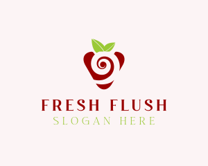 Fresh Strawberry Spiral logo design