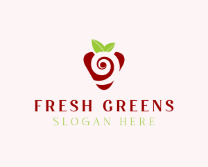 Fresh Strawberry Spiral logo design